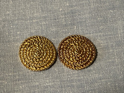 Vintage Shoe Clips  Textured Gold Tone Made by Bluette in France 80s - Picture 1 of 9