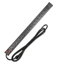 16 Outlet Surge Protector Power Strip-14/3 Black Aluminum -9 Ft Extension Cord