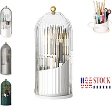 Concealed Toothbrush Holder Makeup Brush Holder Organizer With Lid,360 Rotating