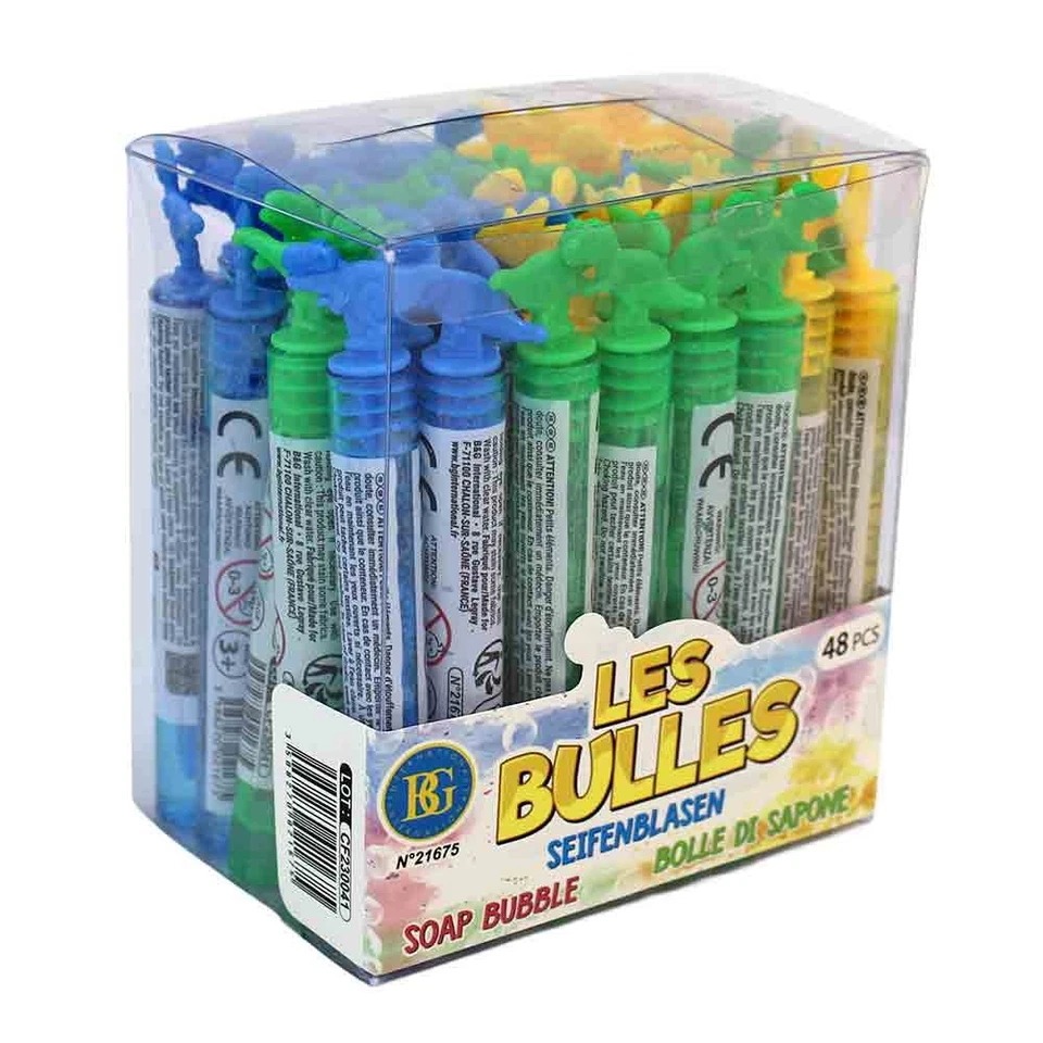 Display mit 48x Mini Seifenblasen Dinos Geburtstag Kinder Mitgebsel