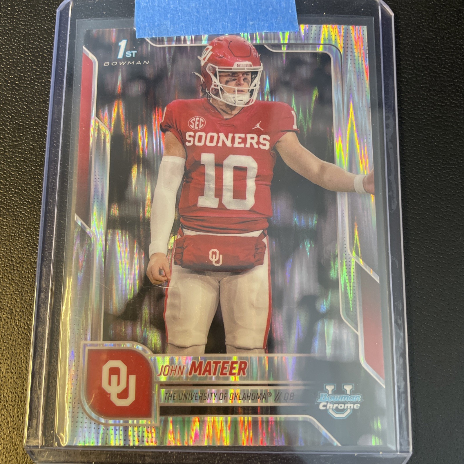 2025 Bowman University Chrome JOHN MATEER 1ST Stealth Refractor Oklahoma QB🔥