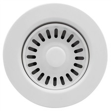 White Polymer Drain Kitchen Sink Drain Assembly With Removable Basket Strainer A