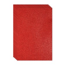 5 Sheets 2mm Glitter Foam Sheet EVA Paper with Back Adhesive, Red