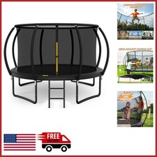 14FT Round Trampoline with Enclosure Net ASTM Approved for Kids and Adults