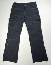 Kuhl Splash Roll-Up Pants Black Cargo Hiking Outdoor Women's Size 12 REG 35x31 