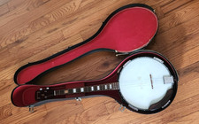 Vintage MAYFAIR 4-String Tenor Banjo w/ Original Hard Case Plays 1940s