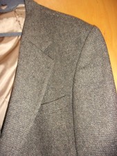 Lands' End Men's Sport Coat Brown/Black Tweed Jacket Made in USA Vtg Men's 44R