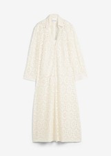 2-tlg Spitzen-Strickjacke aus Leinen Gr 52 Beige Damen Strick-Jacke Cardigan Neu