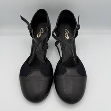 Capezio 658-BLK Adult Broadway Flex Character Black Heel Dance Shoes Sz 6.5