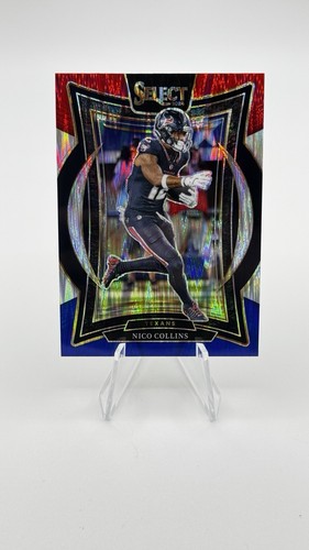 2024 Panini Select - Concourse Nico Collins #86 Red & Blue Prizm Shock