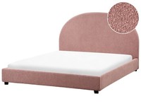 Polsterbett Bouclé Stoff Rosa Mit Kopfteil Lattenrost 140 X 200 Cm Vaucluse