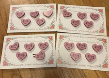 Vintage Heart Button Covers Pink Rose Floral Valentine Cottagecore 80s Shirt Lot