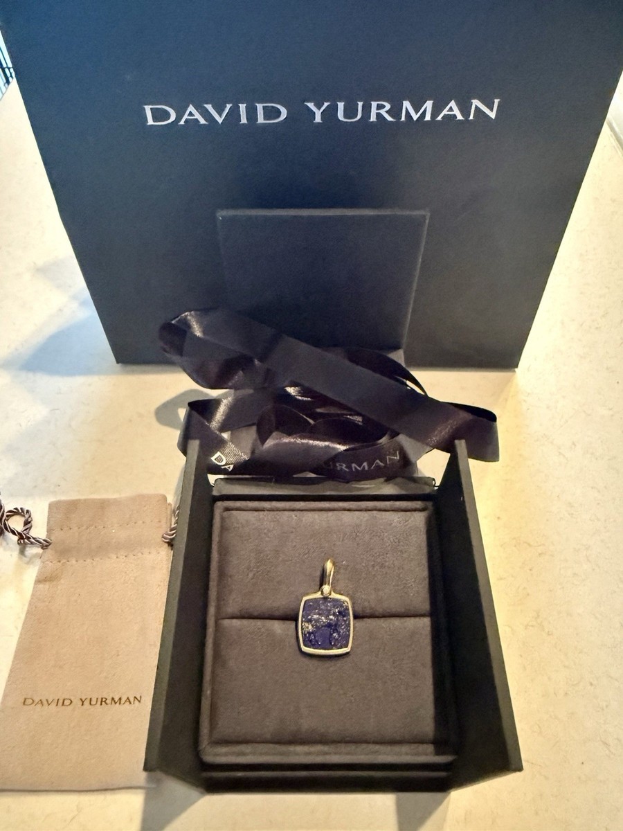 David Yurman White Gold Lapis Pendant David Yurman Barrel Amulet