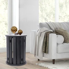 4-in-1 Multifunctional Wooden Stackable Stools, Round Stackable Stools Black