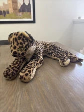 Vintage Rare Rushton Leopard Plush Laying Down Animal Cheetah Green Eyes 40s-50s