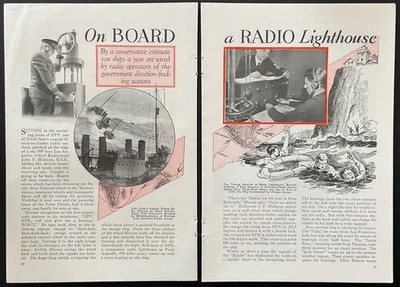  On Board a Radio Lighthouse  1934 article NPX coastal direction-finder station