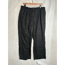 J.Crew Re-Imagined Black Tencel Lyocell Wide Leg Trousers Pants 14 BX578 SP24