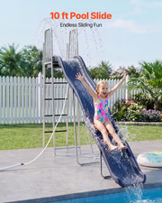 10FT Water Slide for Kids Outdoor Pool Slide w/ Sprinkler Ladder