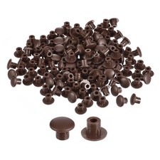 150Pcs 5mm 3/16" Dia Plastic Screw Hole Plugs Cover for Furniture Dark Brown