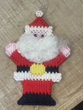 Large Needlepoint Santa Claus Magnet Christmas Ornament