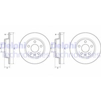 2X Delphi Bremsscheiben 268Mm Voll Hinten Passend FÜR Ford Galaxy Seat Alhambra