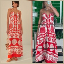 Small Farm Rio Anika Shell Linen Blend Maxidress