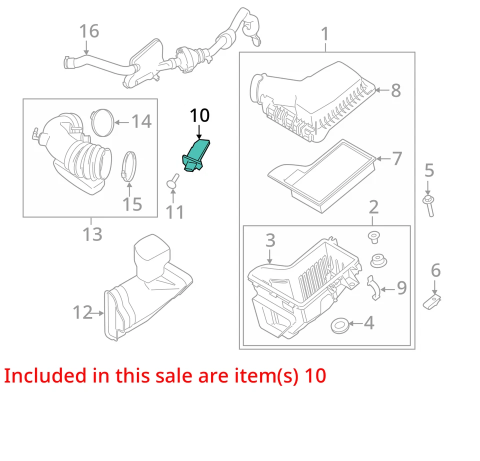 Medidor de flujo de aire másico Ford Fusion 2018 sensor MAF OEM 99 k millas - LKQ364752064 Foto 4 de 4