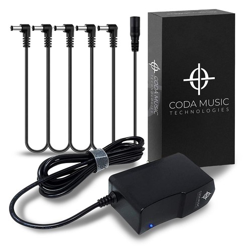 Coda 9V DC Guitar Pedal Power Supply (1.7A 1700mA) + 5 Way Daisy Chain - Cent...
