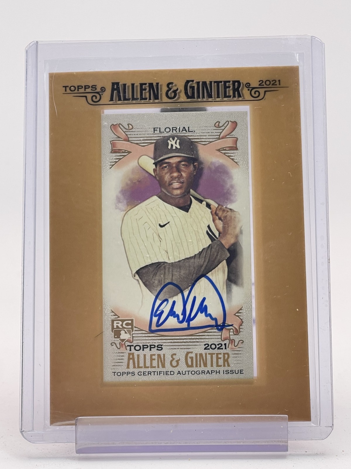 ESTEVAN FLORIAL 2021 ALLEN & GINTER ROOKIE MINI FRAMED AUTO #FMA-EF Q5194