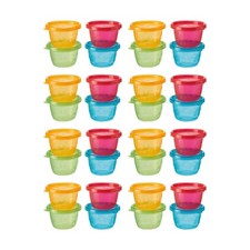 8x 4pc Nuby Store & Go Food Pots Kids Lunch Container Set Multicolour 4m+