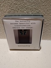 Blue Purple Butterfly Necklace in Silver with Gift Box