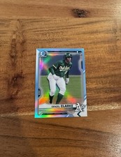 Denzel Clarke 2021 1st Bowman Draft Chrome Sky Blue Refractor SP Rookie RC NRMT+