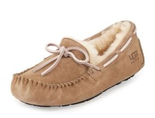 UGG Dakota Slipper Tobacco Women's Tan Leather Suede Sherpa Slips On Sz 6 pink
