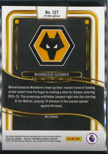 2024/25 Panini Select Premier League #127 Rodrigo Gomes Cracked Ice Rookie - Bild 2 von 2