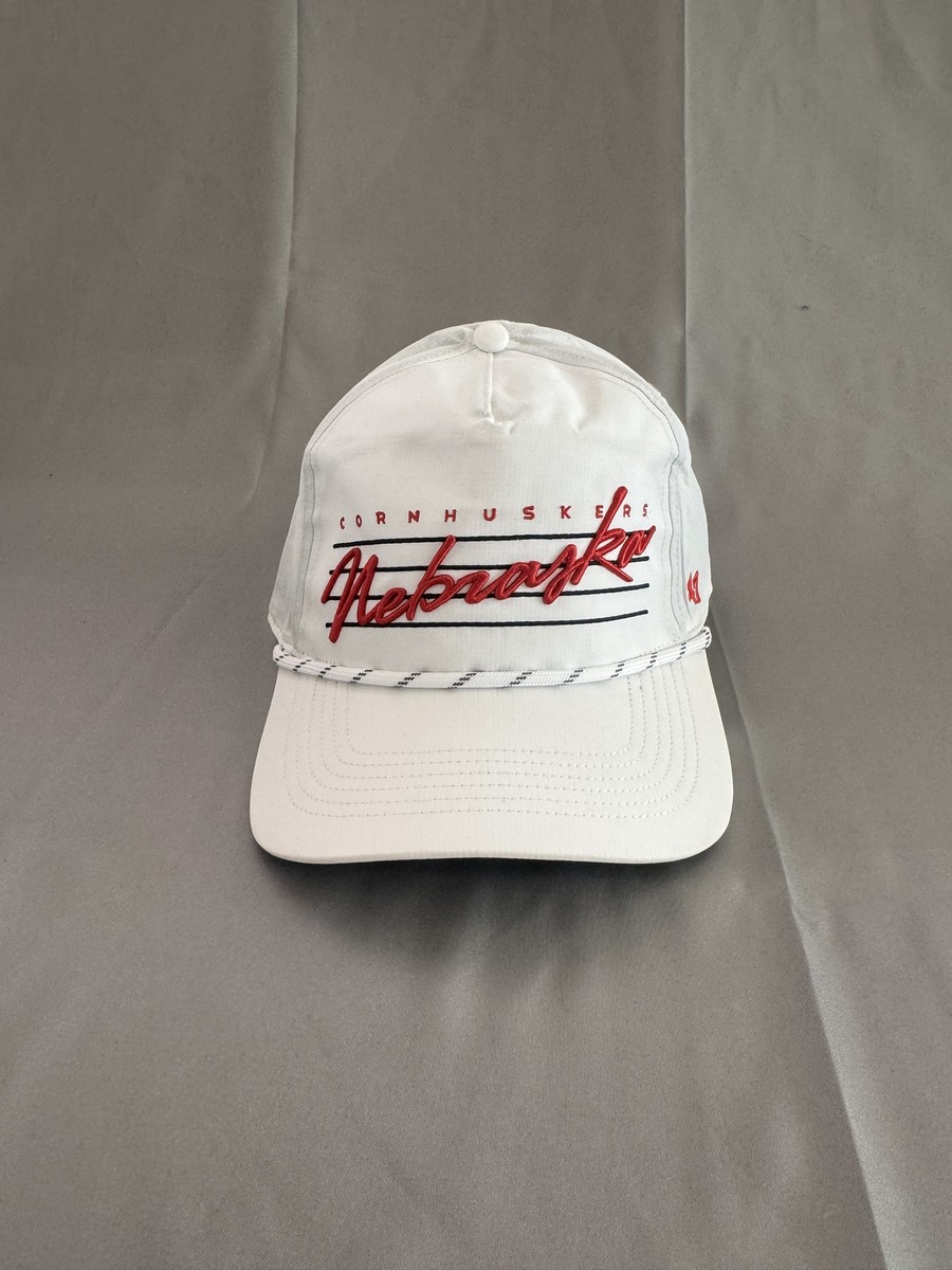 '47 Brand Nebraska Cornhuskers Rope Hat Snapback White One Size Retro Cap