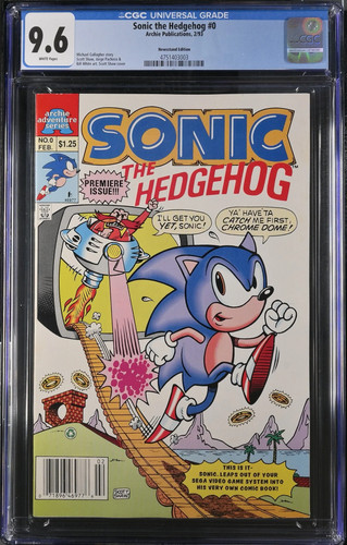 SONIC THE HEDGEHOG #0 1993 NEWSSTAND CGC 9.6 NM+