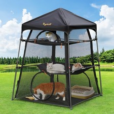 Extra Large Catio Outdoor Cat Enclosure, Rywell 3-Tier Spacious Outdoor Cat T...