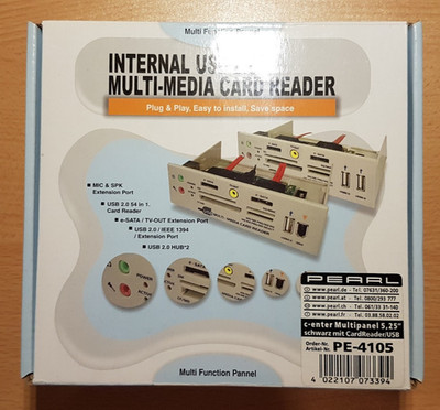 Multicardreader CI-01, Kartenleser, e-SATA USB 2.0, schwarz