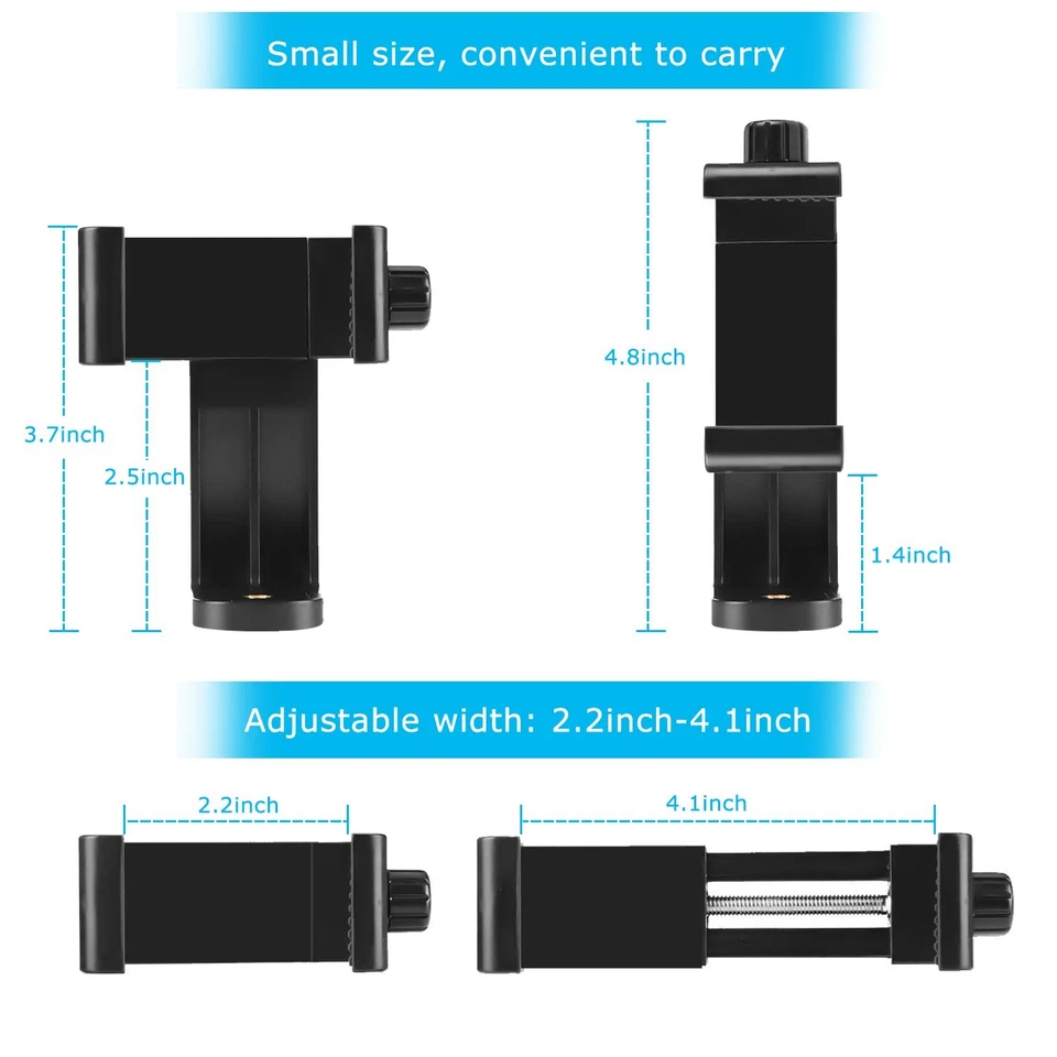 Smartphone Holder Tripod Mount Adapter, Rotatable Bracket for iPhone/Android - Image 4 of 4
