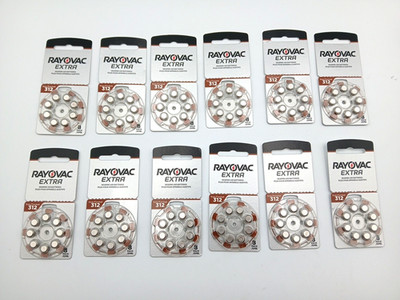 Lot of 12 Rayovac Extra Size 312 Hearing Aid Batteries 8 Pack EXP 2027