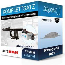 Für Peugeot 807 11.05- AUTO HAK Anhängerkupplung abnehmbar + 13polig E-Satz neu