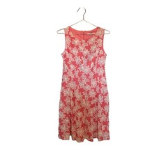 Studio One New York coral sleeveless fit and flare Floral Lace Dress siz?