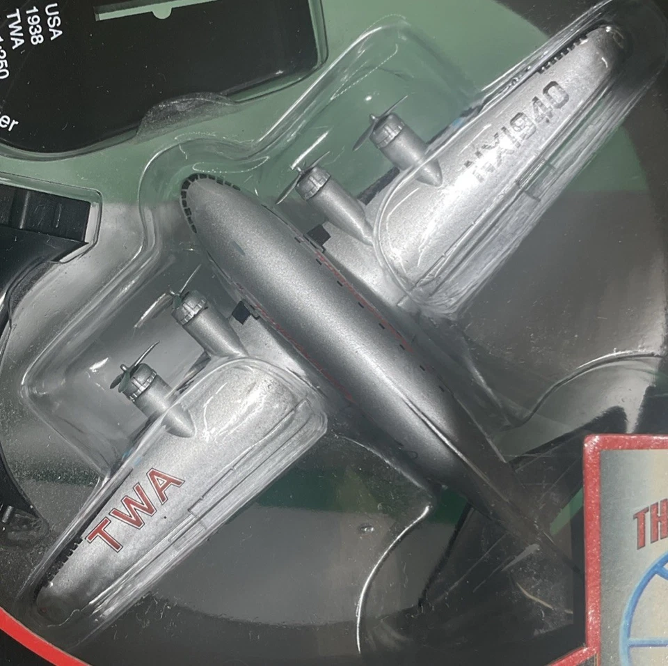 TWA Boeing 307 Stratoliner Airplane w/ Stand 5803 NIB - Image 4 of 4