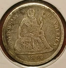 1862 Seated Liberty Dime Fine *Civil War Date*