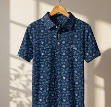 New Rhoback The Busta Navy Men's Short Sleeve Performance Polo 55