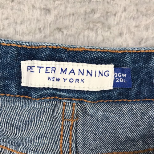 Pantalones de mezclilla Peter Manning PMNYC para hombre 36 (34x26) ajuste estándar azul 100 % algodón - Imagen 5 de 16