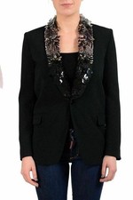 Dsquared2 Women's Sequin Decorated One Button Black Blazer US XS IT 38