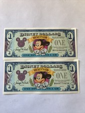 Disney 1993 $1 Dollar Mickey's 65th Lot Of 2