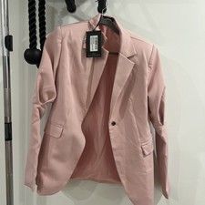 Title: NWT PrettyLittleThing Dusty Pink Ruched Arm Detail Blazer Jacket Size 4