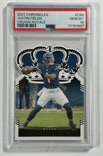 JUSTIN FIELDS PSA 10 2021 PANINI CHRONICLES #CR-4 CROWN ROYALE RC BEARS 1697